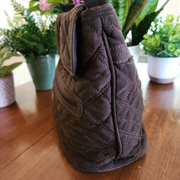 VERA BRADLEY Espresso Brown Microfiber Purse Zebra Lining Used Good Condition - Picture 5 of 15